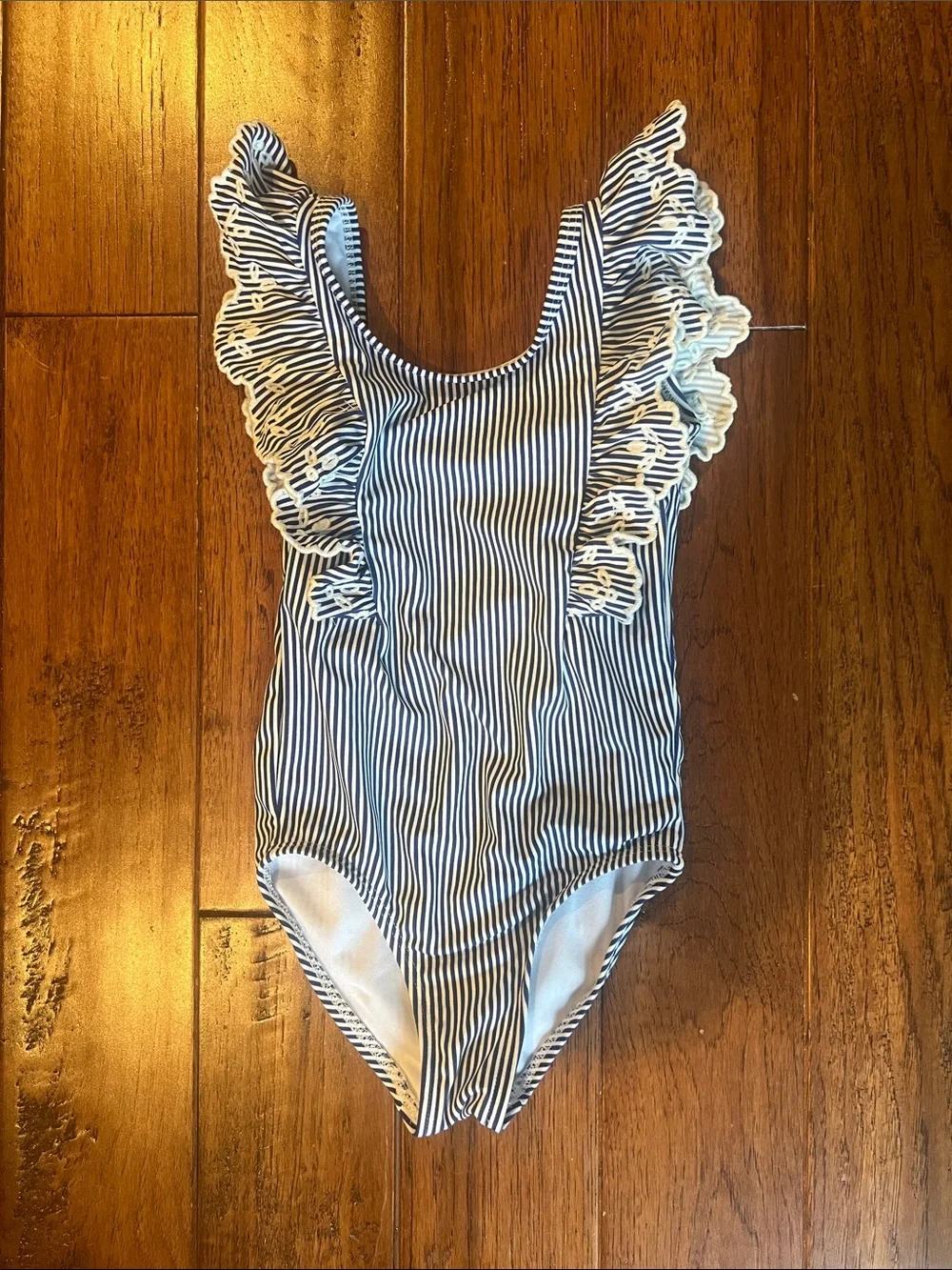 Gymboree Blue and White Striped Bathing Suit Size 4T